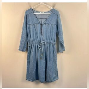 MPH Collection Drawstring Waist Chambray Dress EUC